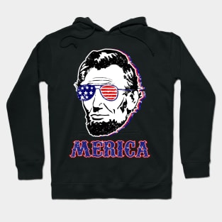 Lincoln Merica 4th of July Abe Lincoln American flag Gifts Hoodie